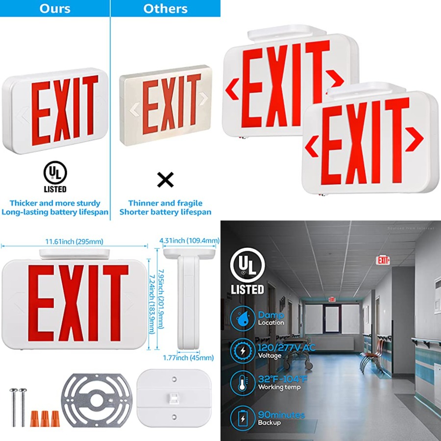Emergency Exit Sign - Segnale di Uscita LED, Luce di
