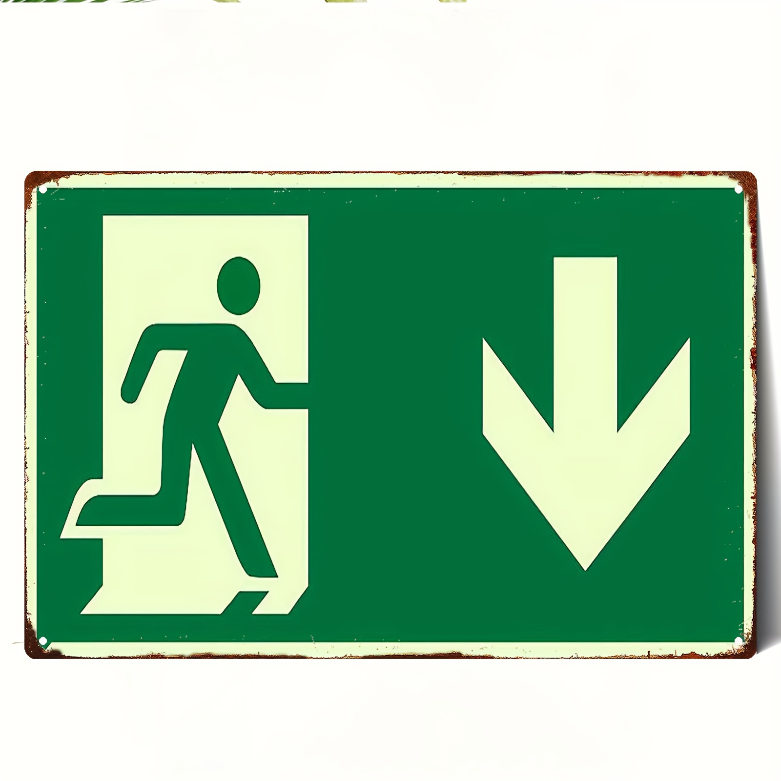 Emergency Exit Sign - Targa in Metallo Vintage 2D |