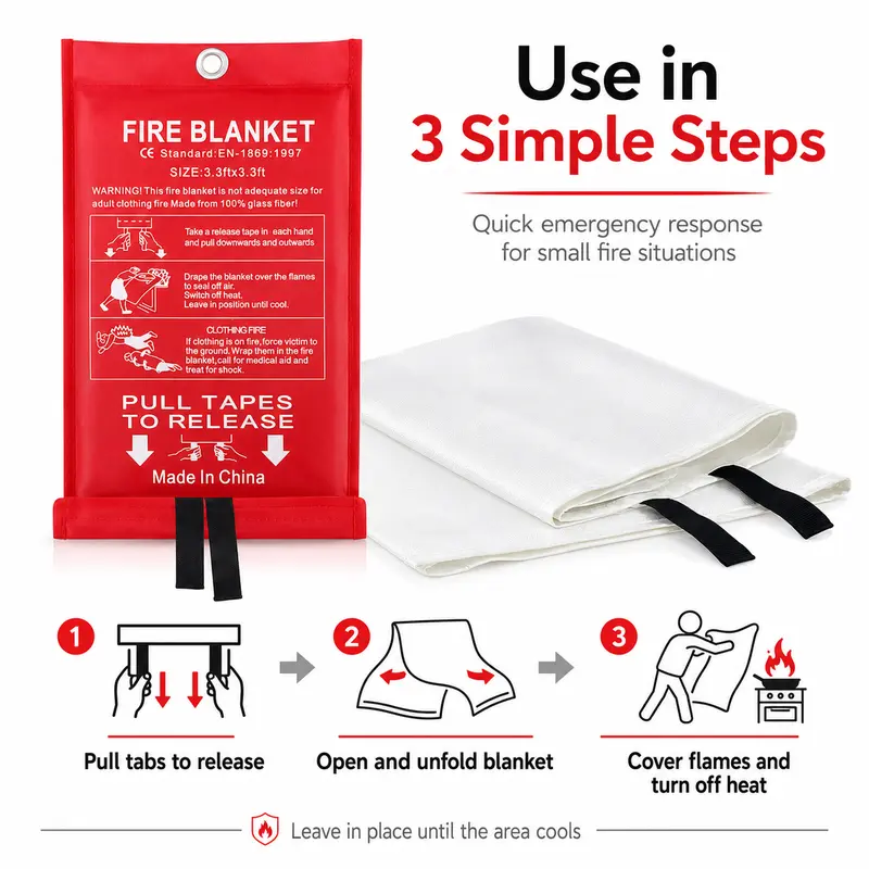 Confezione da 4 coperte antinc - Fire Blanket Kitchen recensione e prezzo